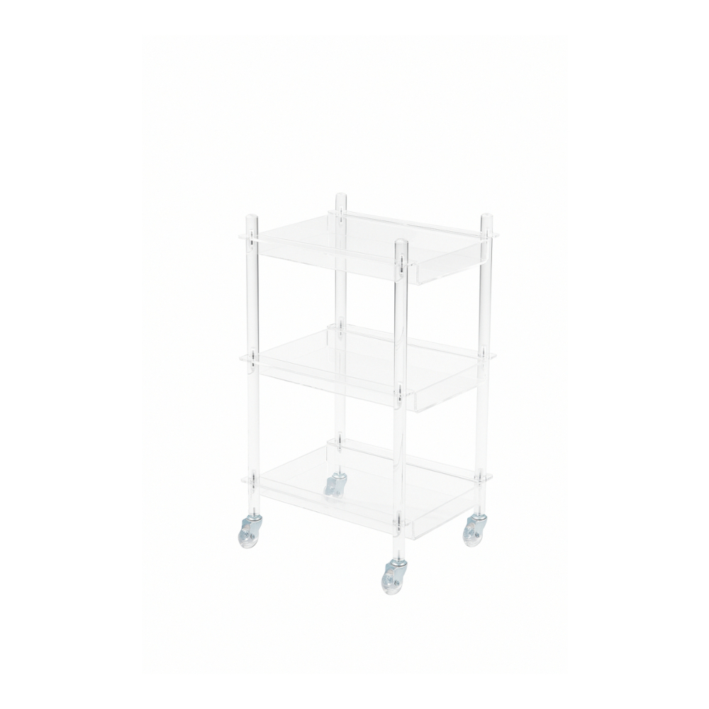 Rolling Acrylic Cart 40.5x30.5x60.5cm