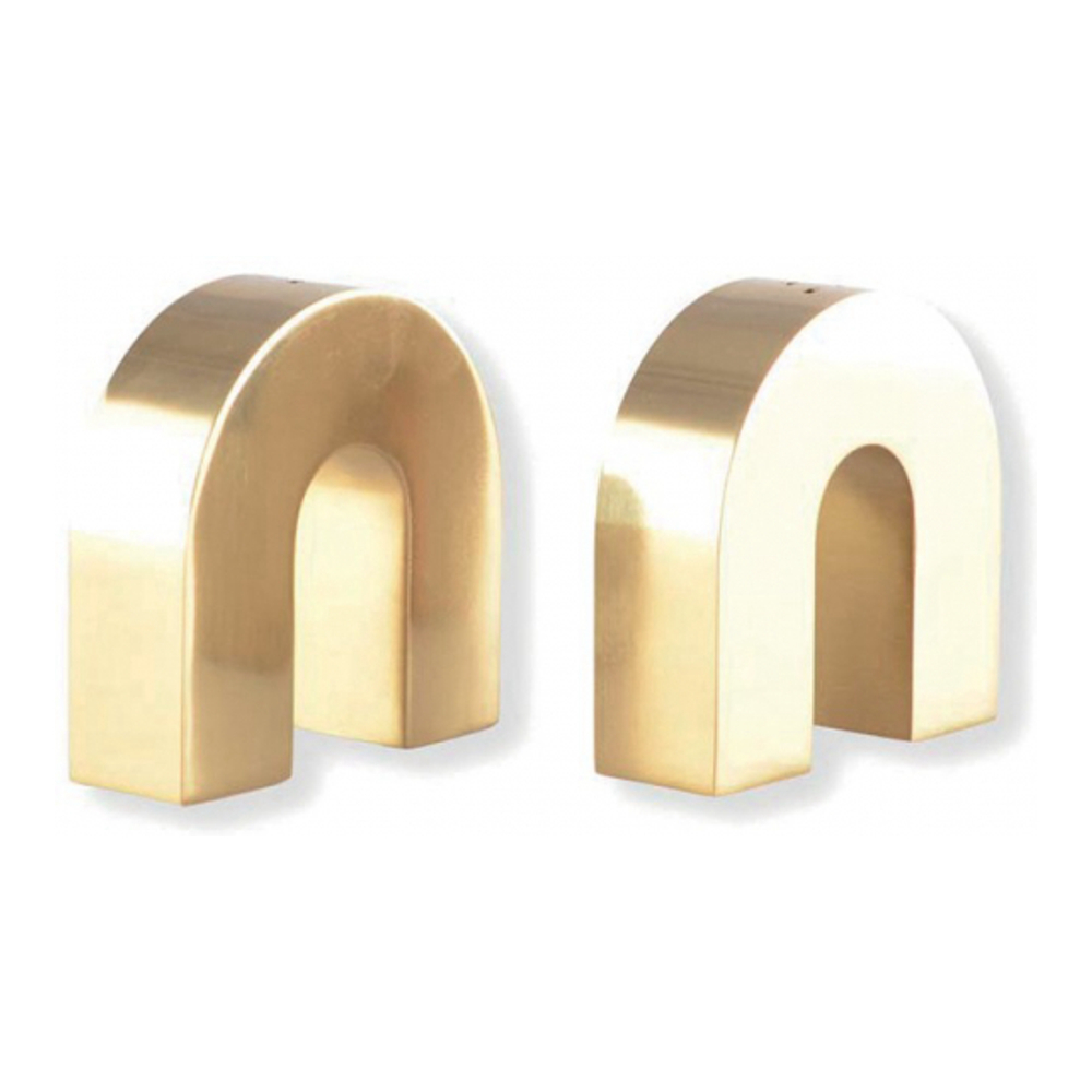 Gold Arc Salt And Pepper Shakers 6x2x6cm
