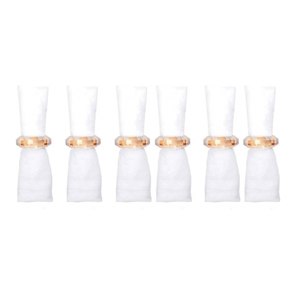Lot De 6 Ronds De Serviettes En Cristal Ambré