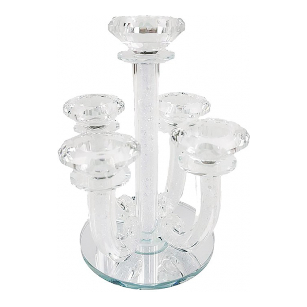 Bougeoir En Cristal Diamants 20x20x23cm