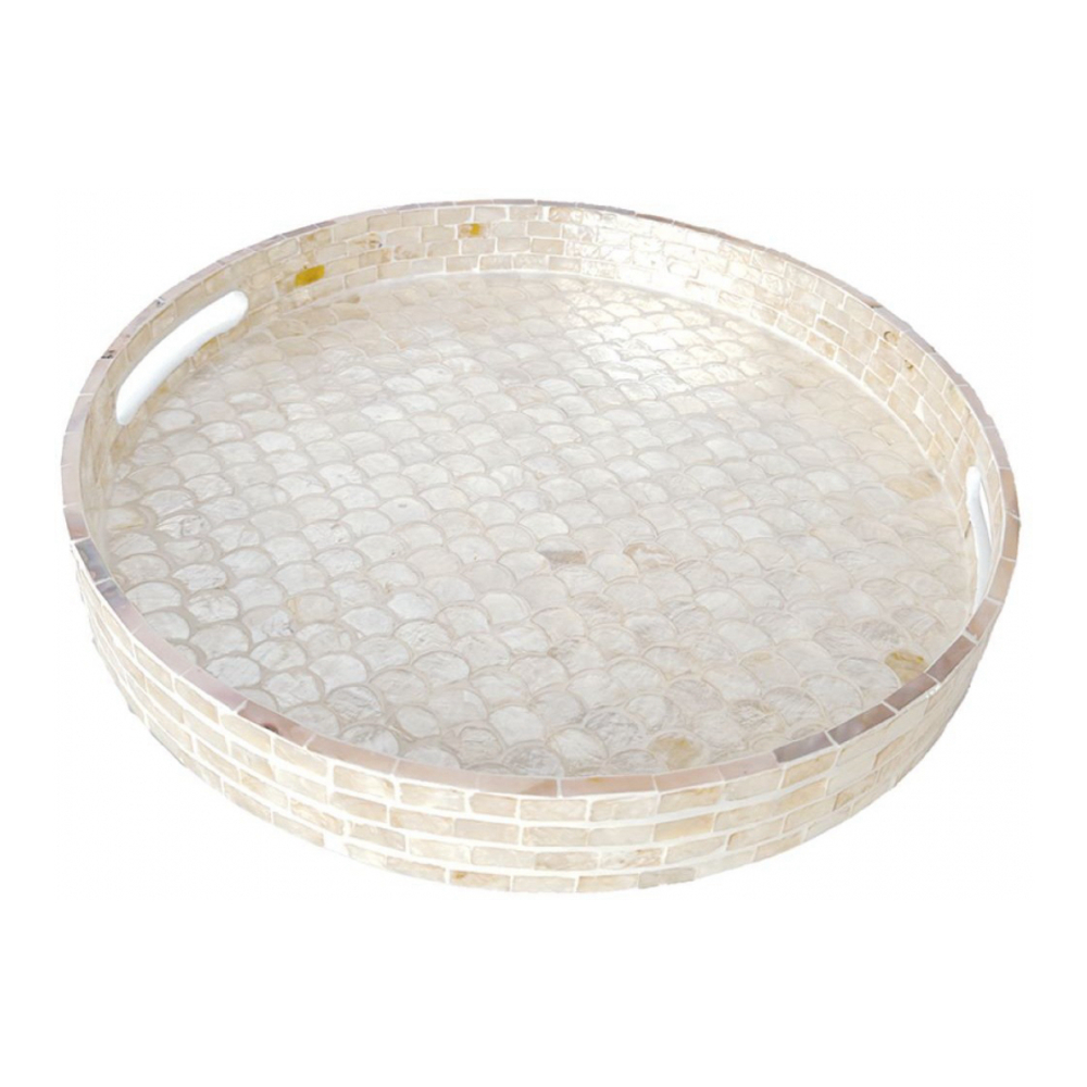 Perlweißes Tablett 40x40x5cm