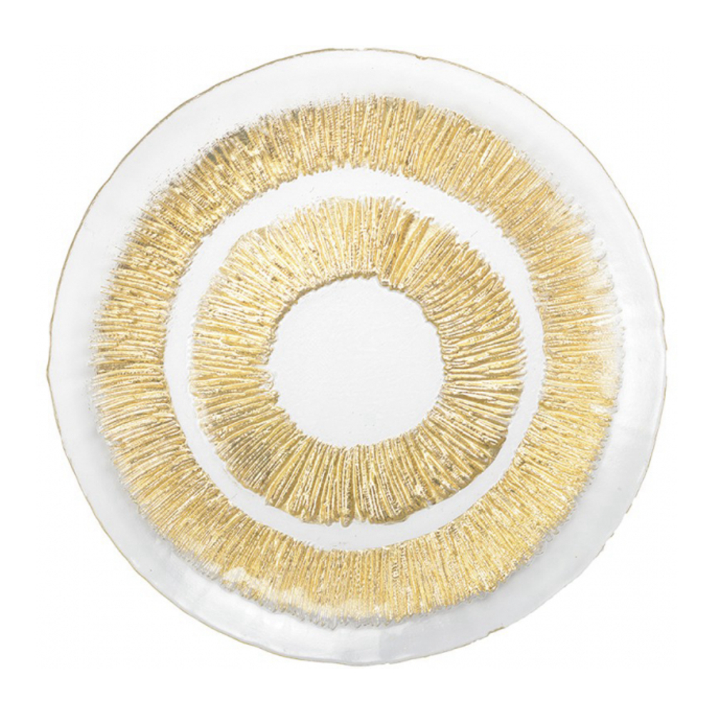 Golded Glass Dinner Plate 28x28x2.5cm - Soleil