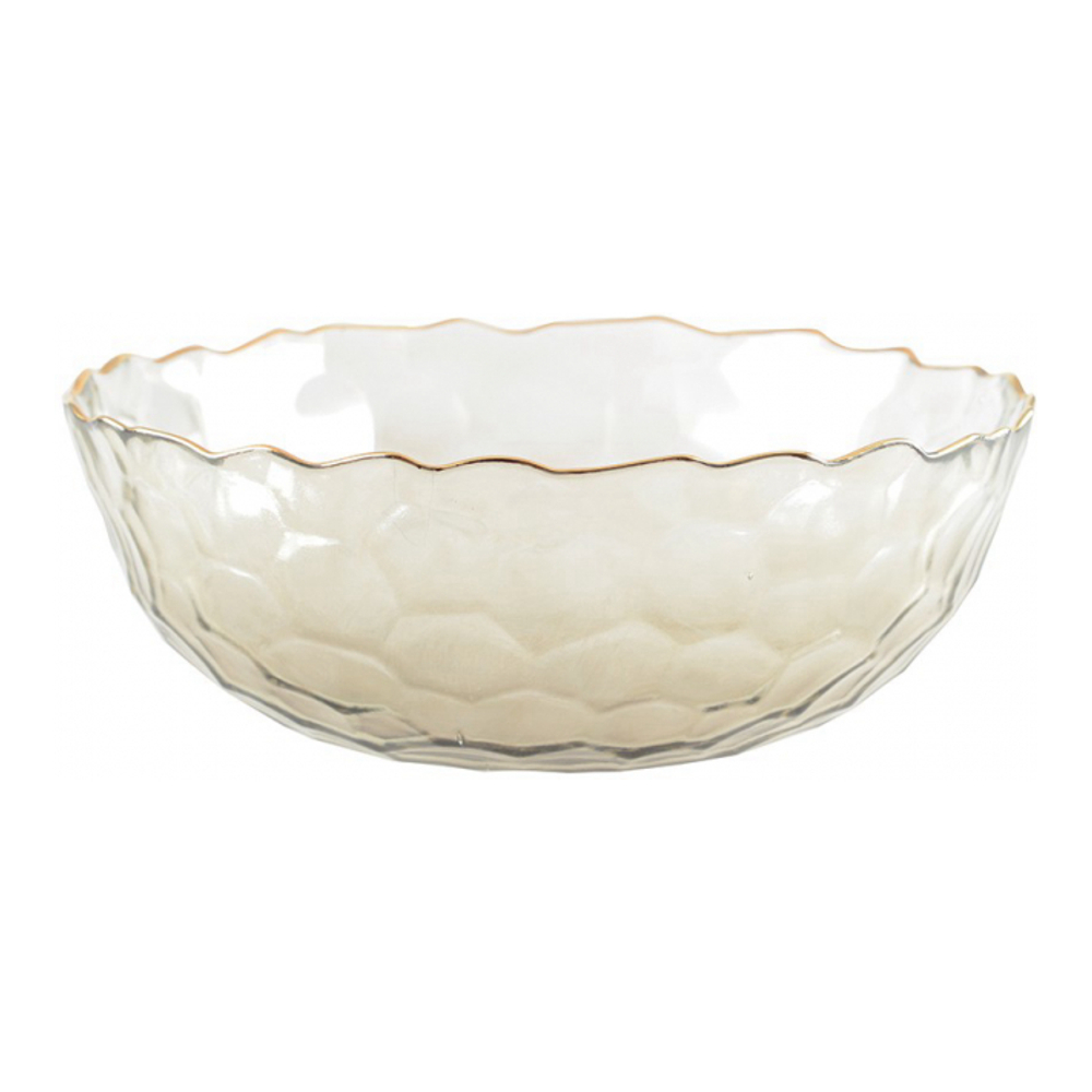 Golden Salad Bowl With Finely Textured Rims 25cm