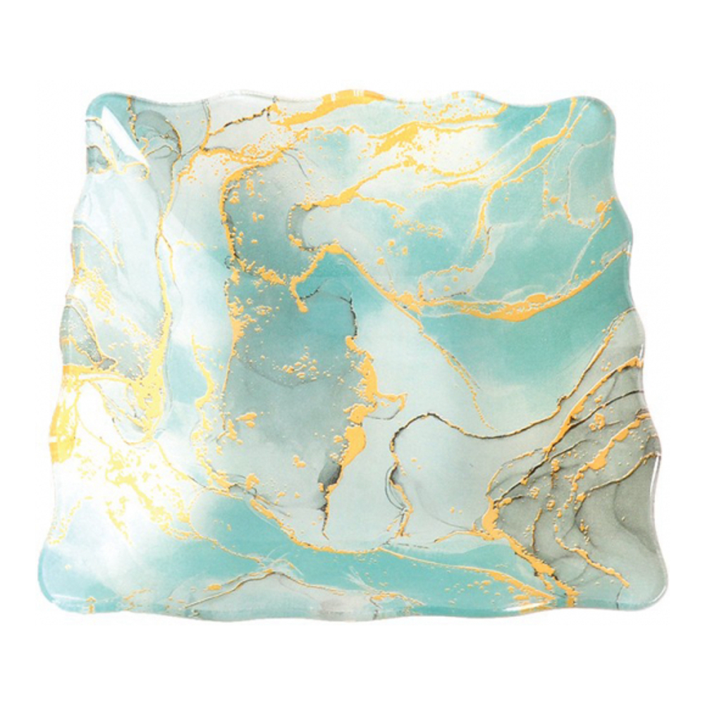 Coupelles Océan Carrées Creuses Dorées 15cm - Lot De 6