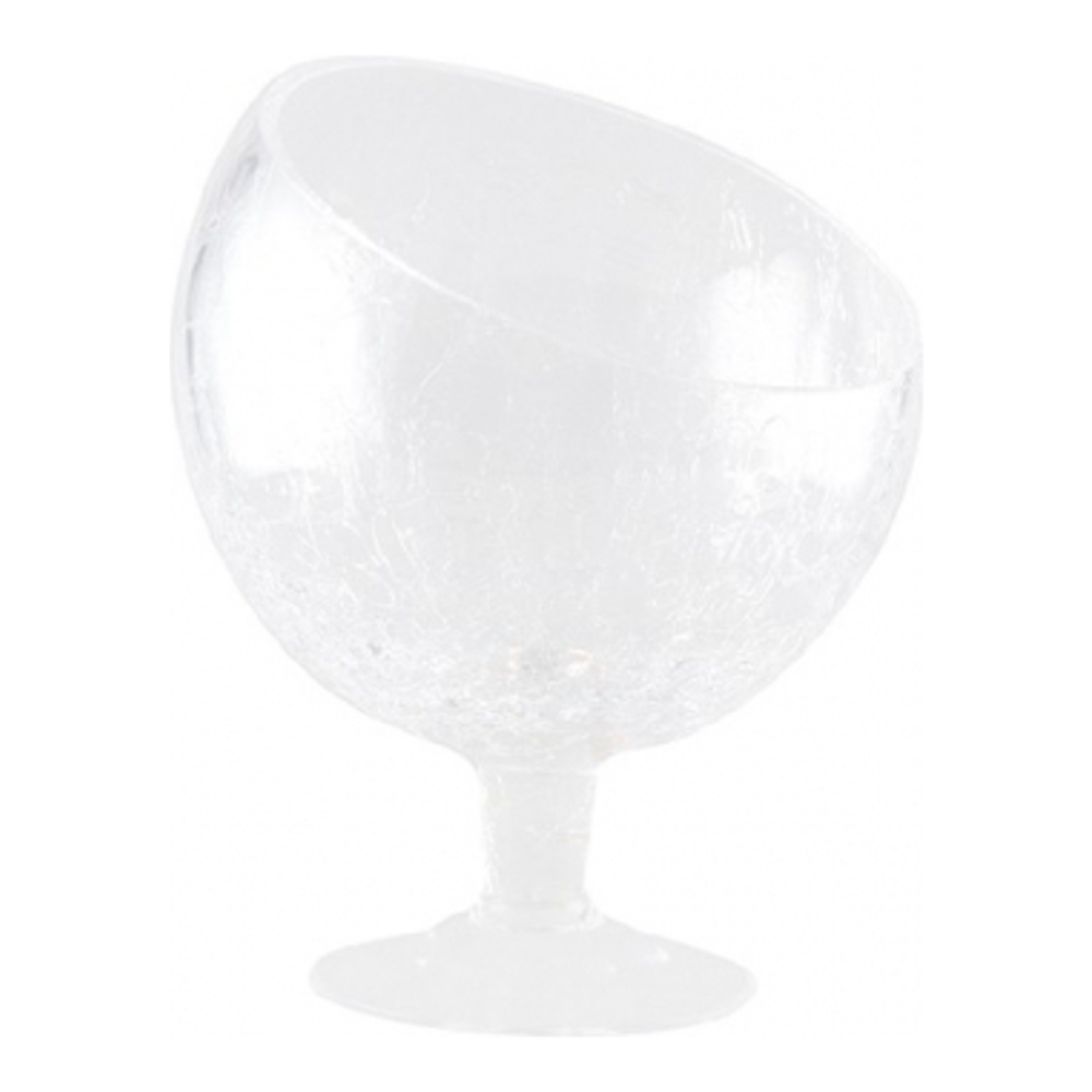 Cracked Effect Glass Pedestal Bowl 19x19x21cm