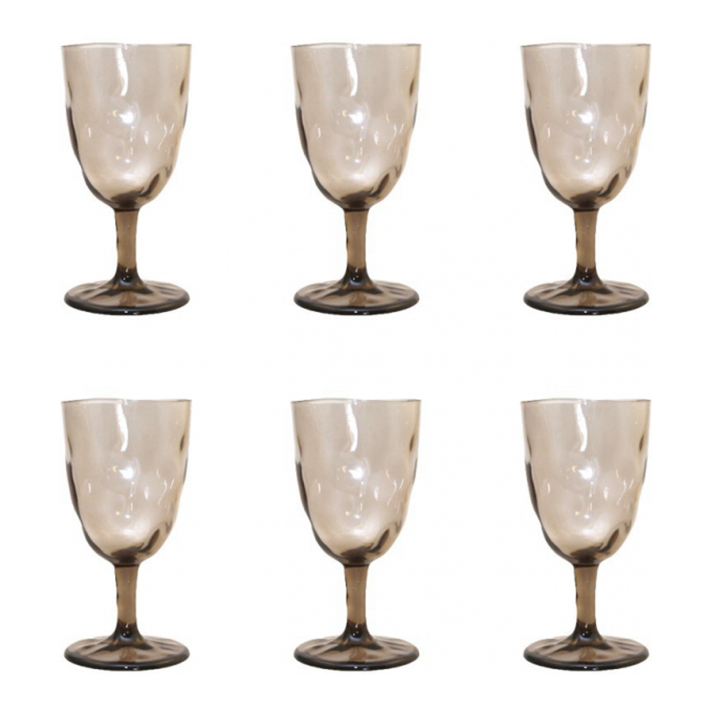 Brown Acrylic Wine Glasses - Set Of 6