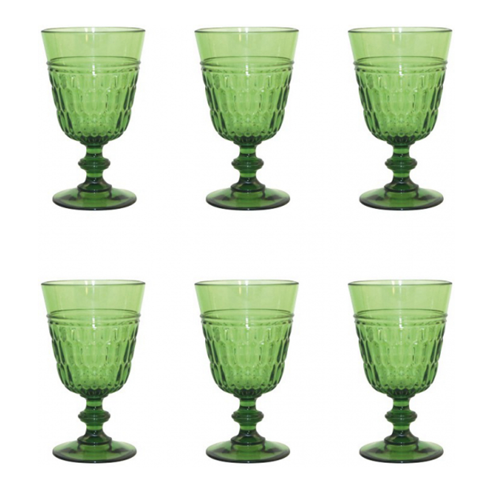 Verres À Vin Vert En Acrylique - Lot De 6