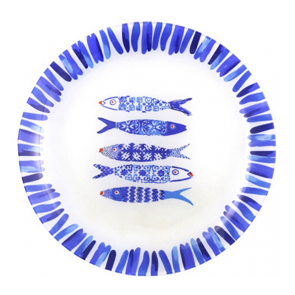 Blue Fish Dinner Plate 25x25x1.5cm - Set Of 6