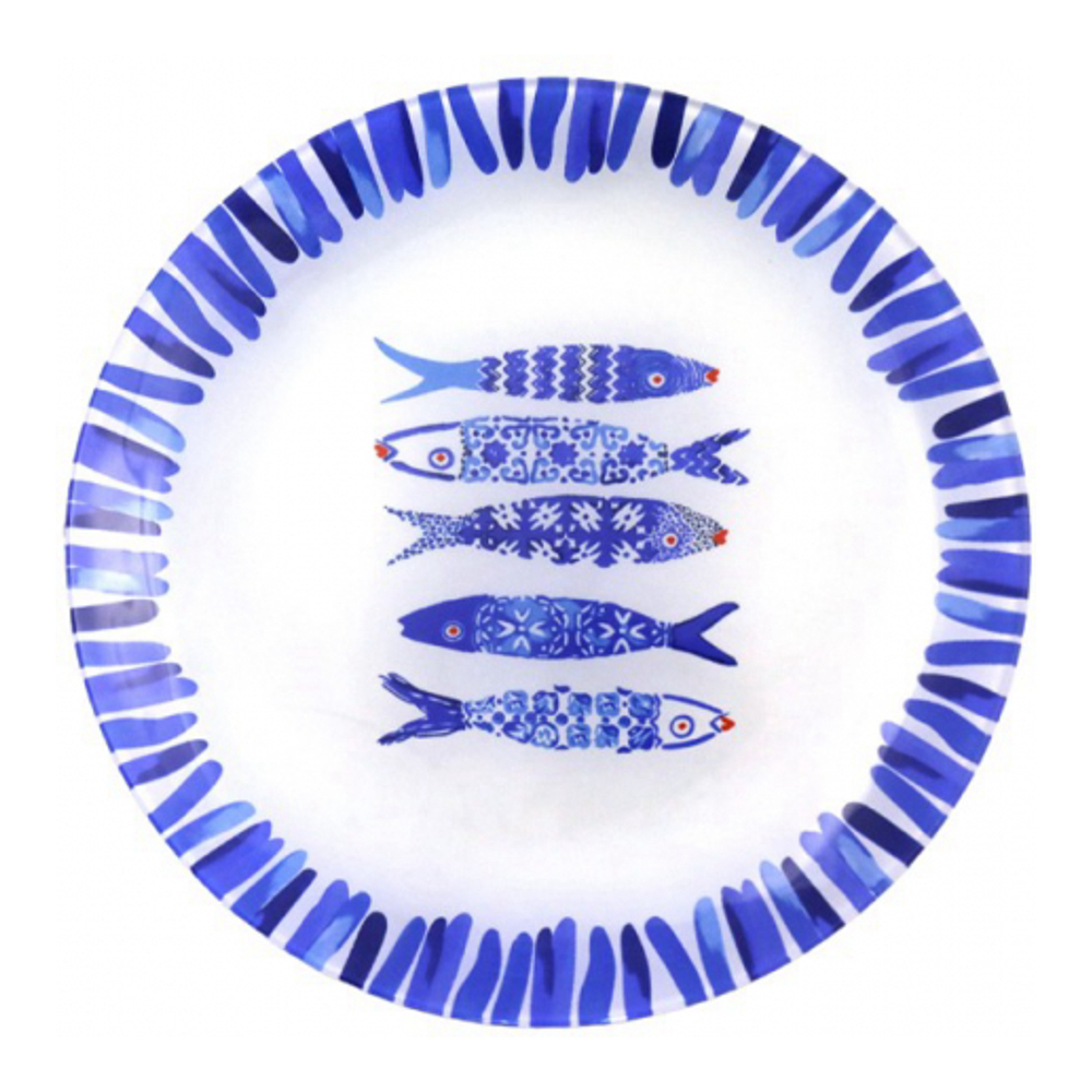 Blue Fish Dessert Plate 20x20x1.3cm - Set Of 6
