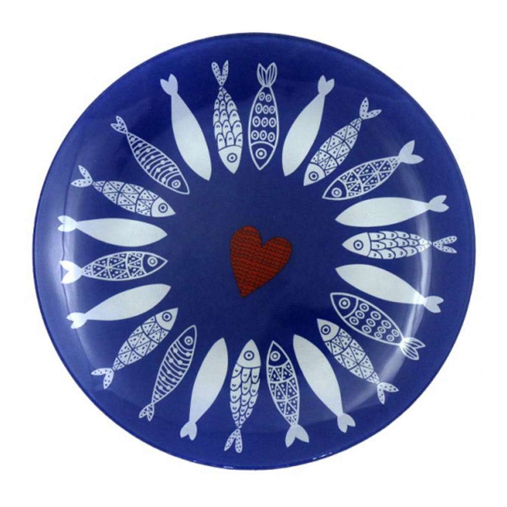 Assiette Poisson Bleu Foncé 20x20x1.3cm -  Lot De 6