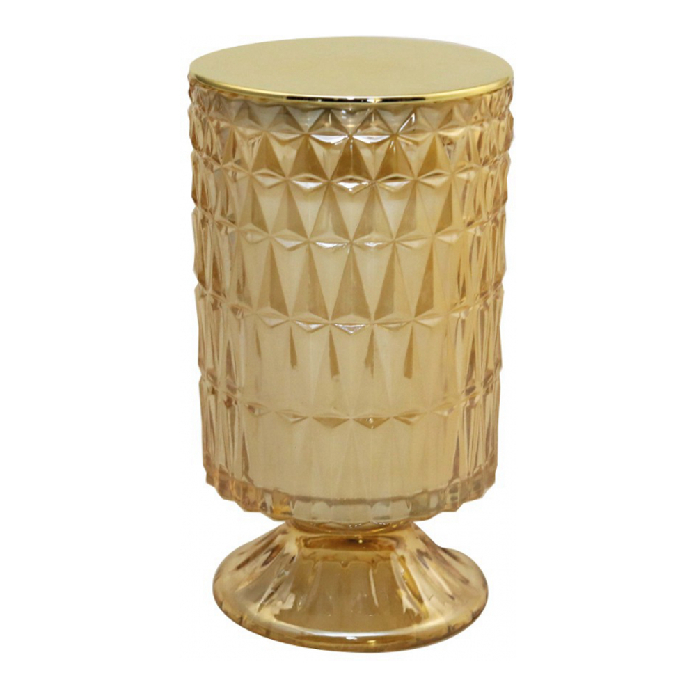 Gold Pedestal Candle Cotton Flower Scent H18cm