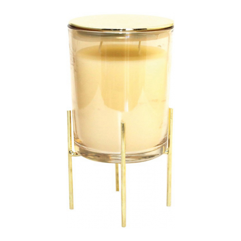 Gold Candle Vanilla Scent With Gold Metal Holder