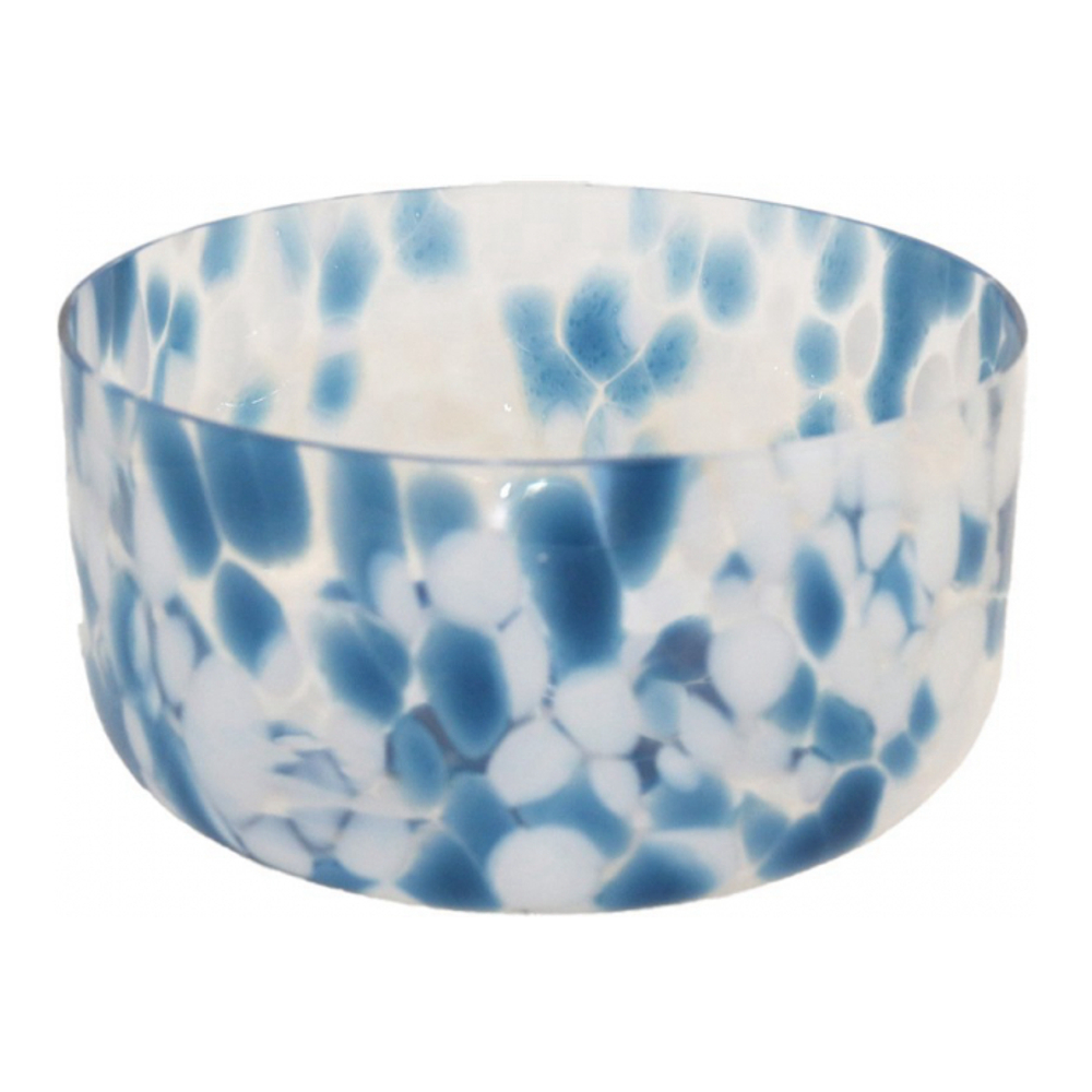 Saladier Bleu Et Blanc En Verre 24.5x24.5x12.5cm
