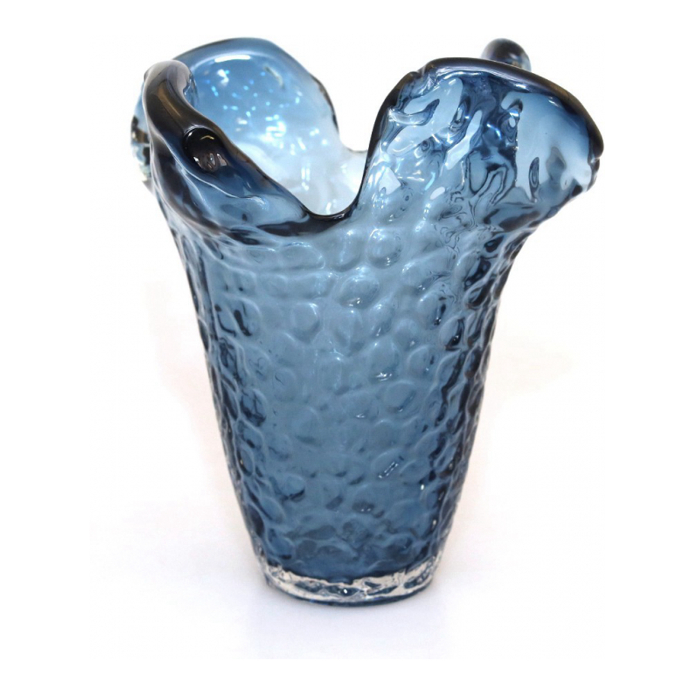 Vase Bleu En Verre 22x22x22cm