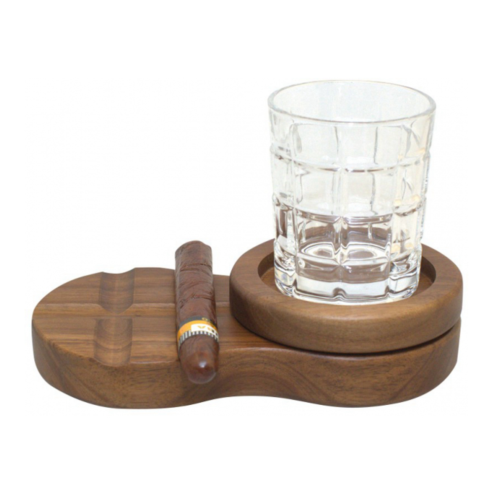 Verre À Whisky 310Ml Avec Plateau En Bois