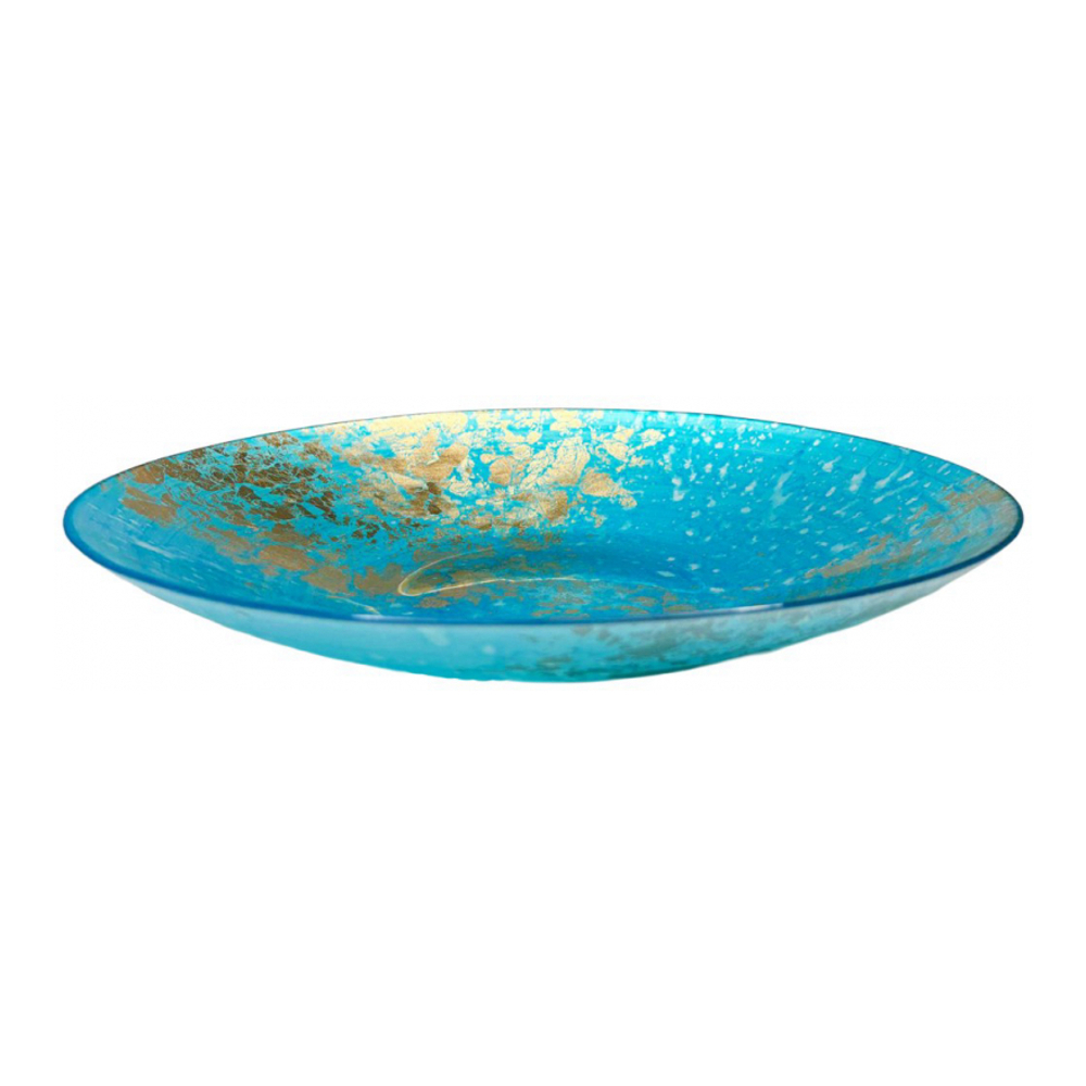 Coupe Décorative Bleue Et Dorée 39.5x39.5x6.5cm