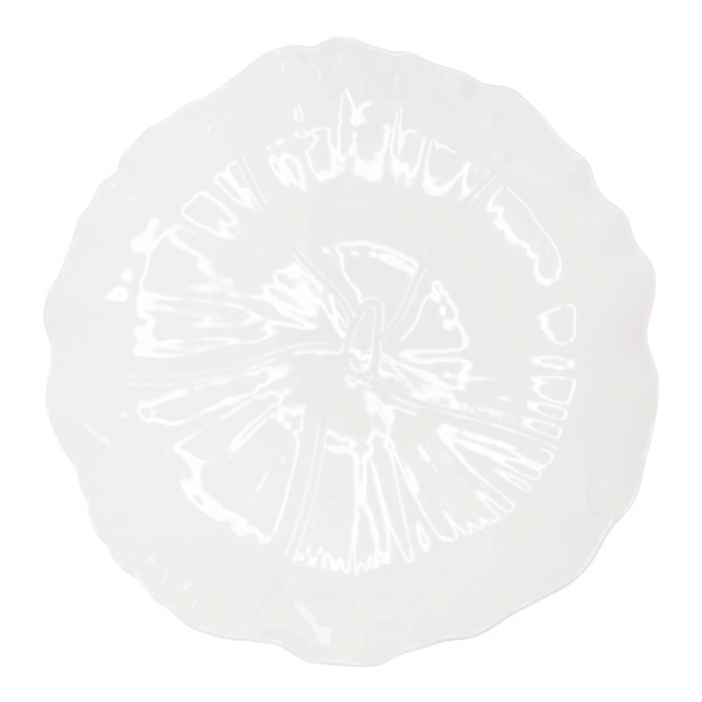 Assiette De Présentation / Plat Fleur Blanche 35cm