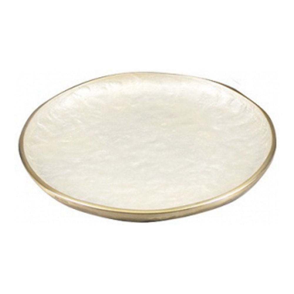 White Round Decorative Bowl 29.5x29.5x2.5cm
