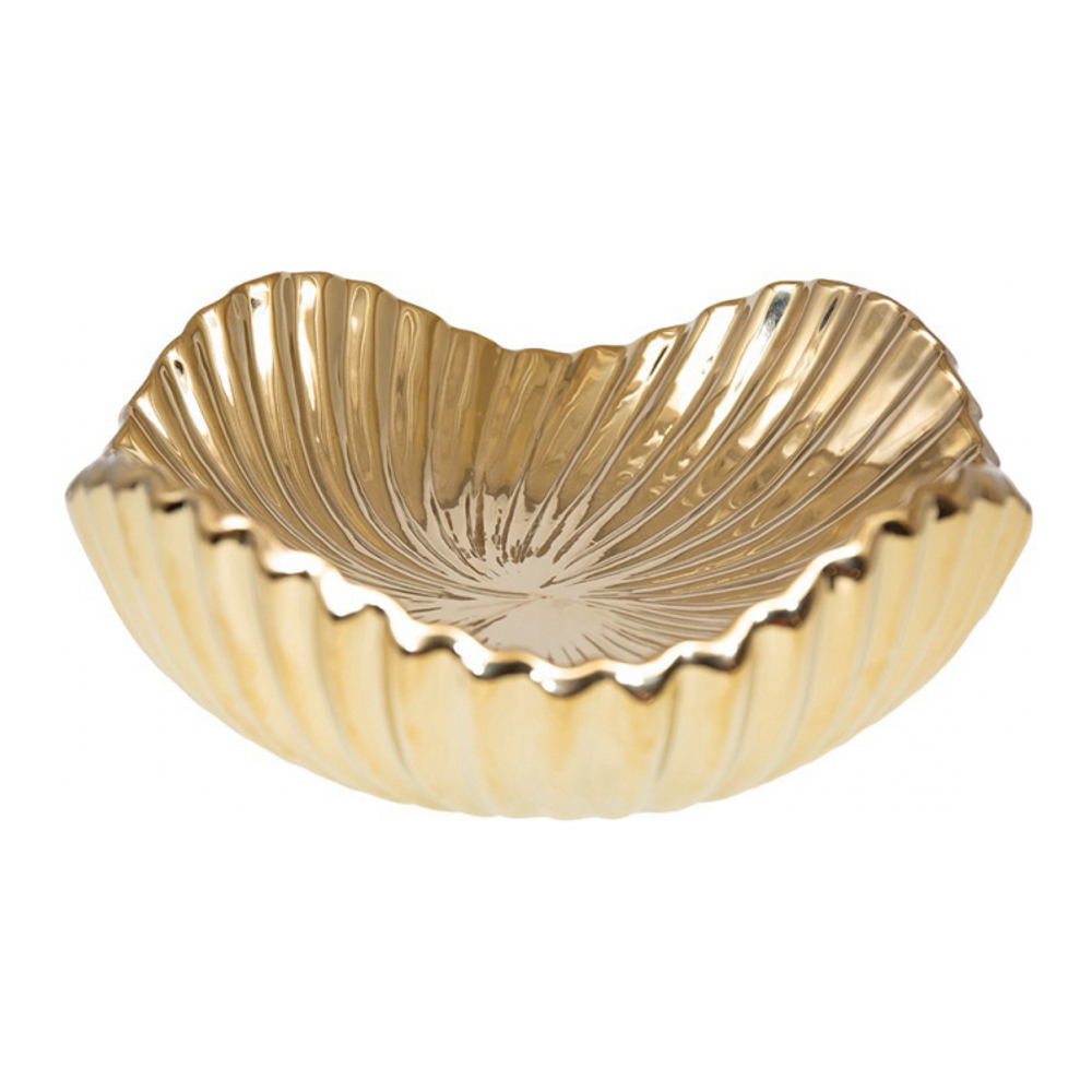Golden Ceramic Bowl 30.5x30.5x11.5cm