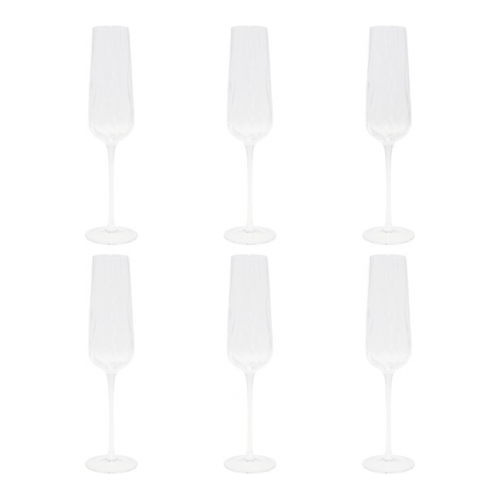 Wave Champagne Flutes - Set Of 6