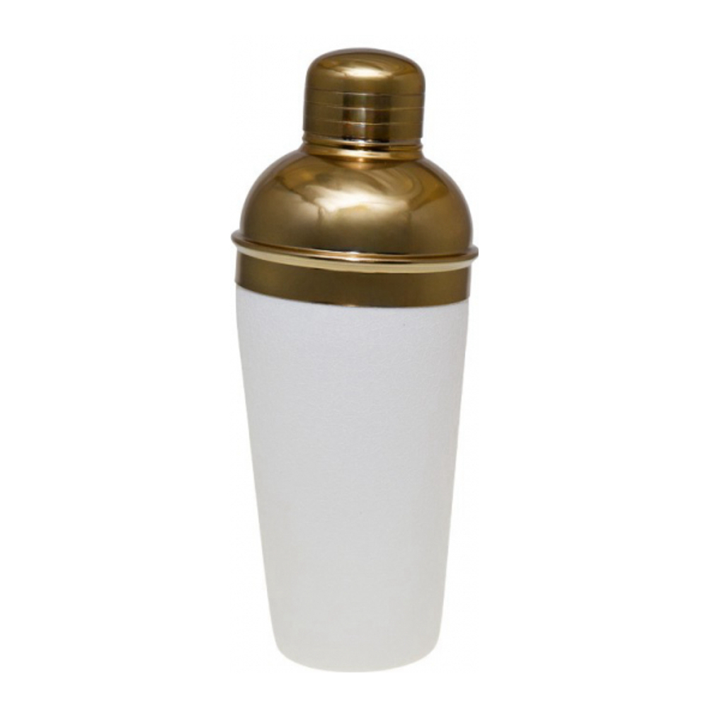 Ecru And Gold Cocktail Shaker 8x8x22cm