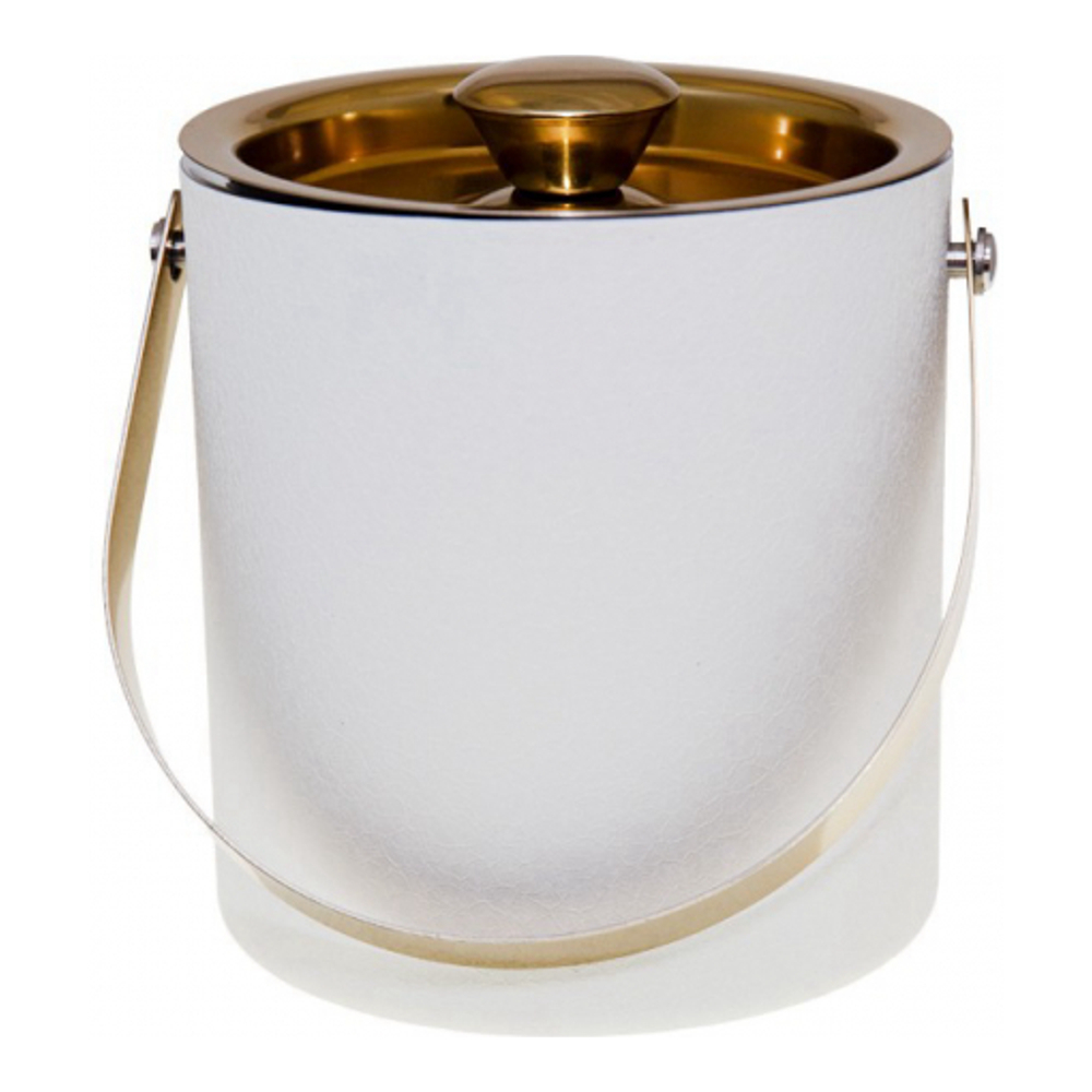 Ecru And Gold Ice Bucket 15x15x18.5cm