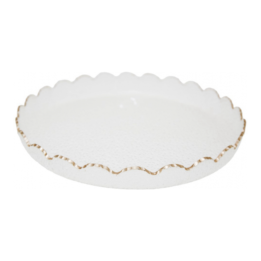Round Glass Tray With Golden Rim 33x33x4cm