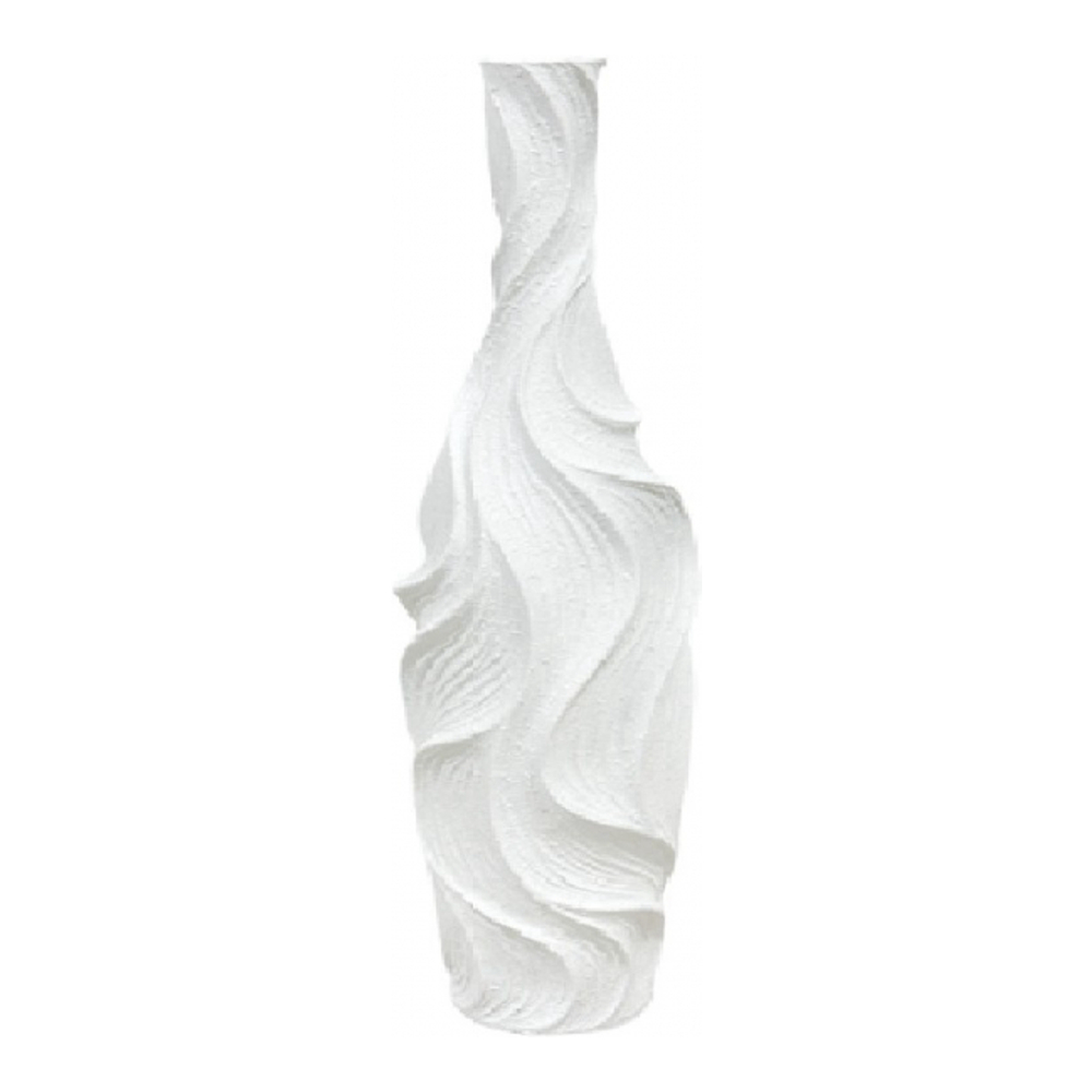 Matt White Polyresin Vase 14x14x58cm