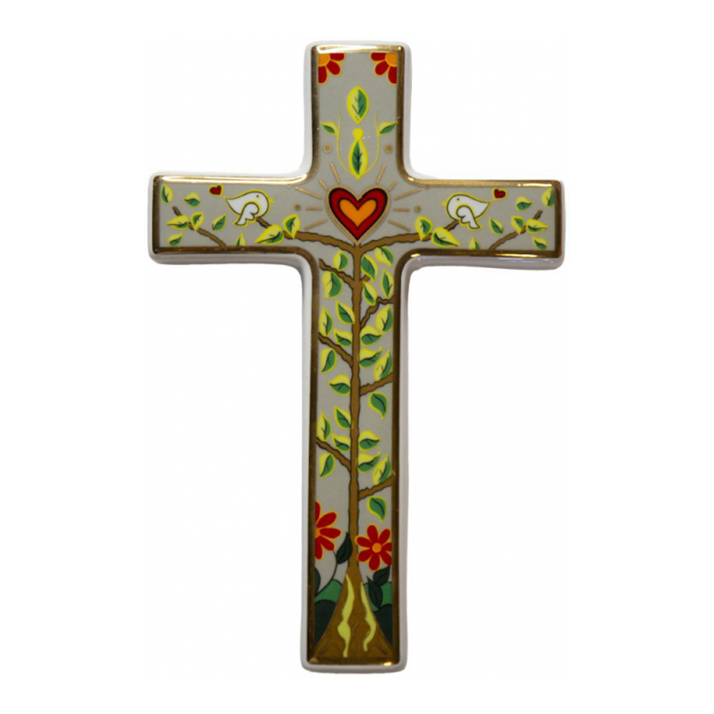 Decorative Cross To Hang Yellow 20cm