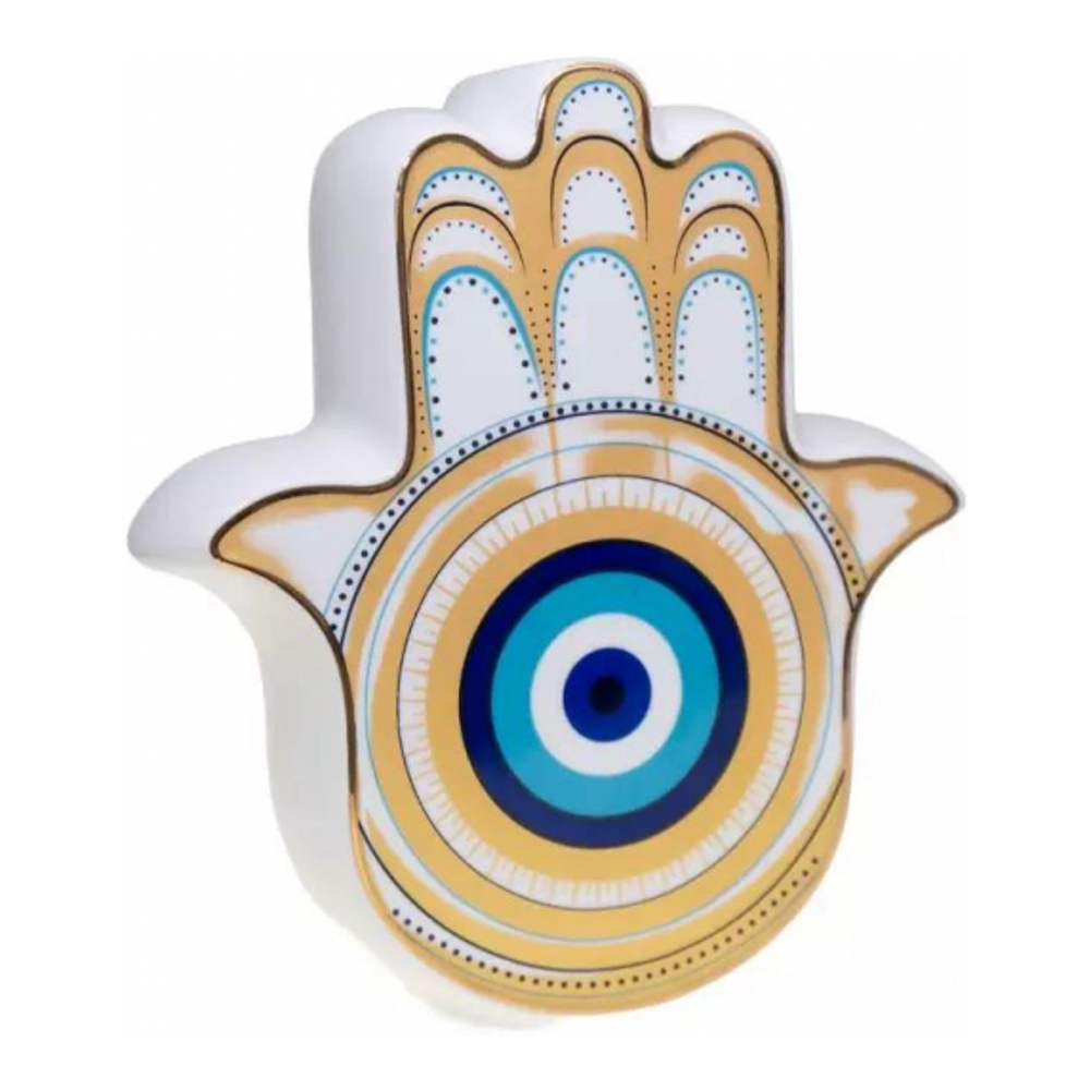 White And Gold Hand Vase 17.5x6.2x20cm