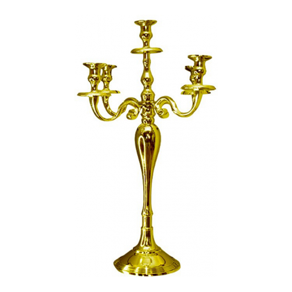 Bougeoir 5 Feux Doré 60cm