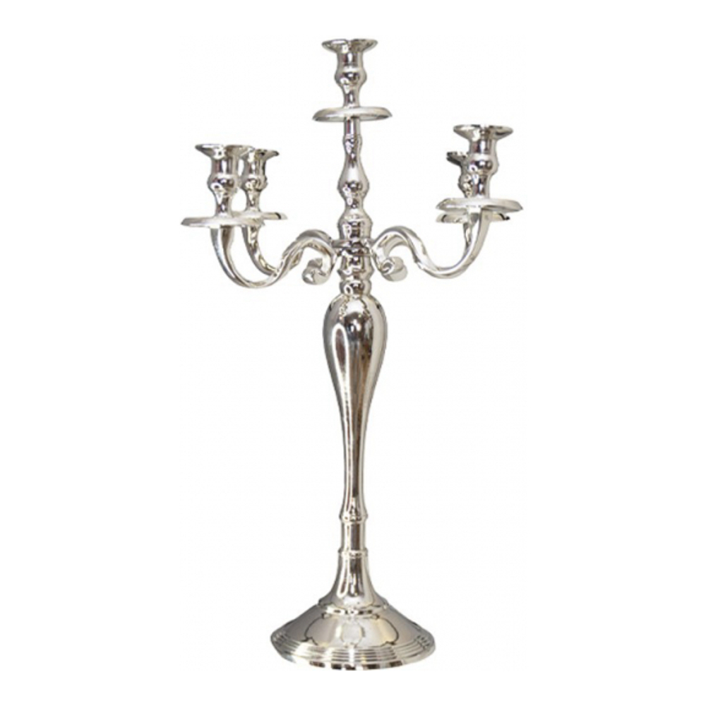 Bougeoir 5 Feux Argent 60cm