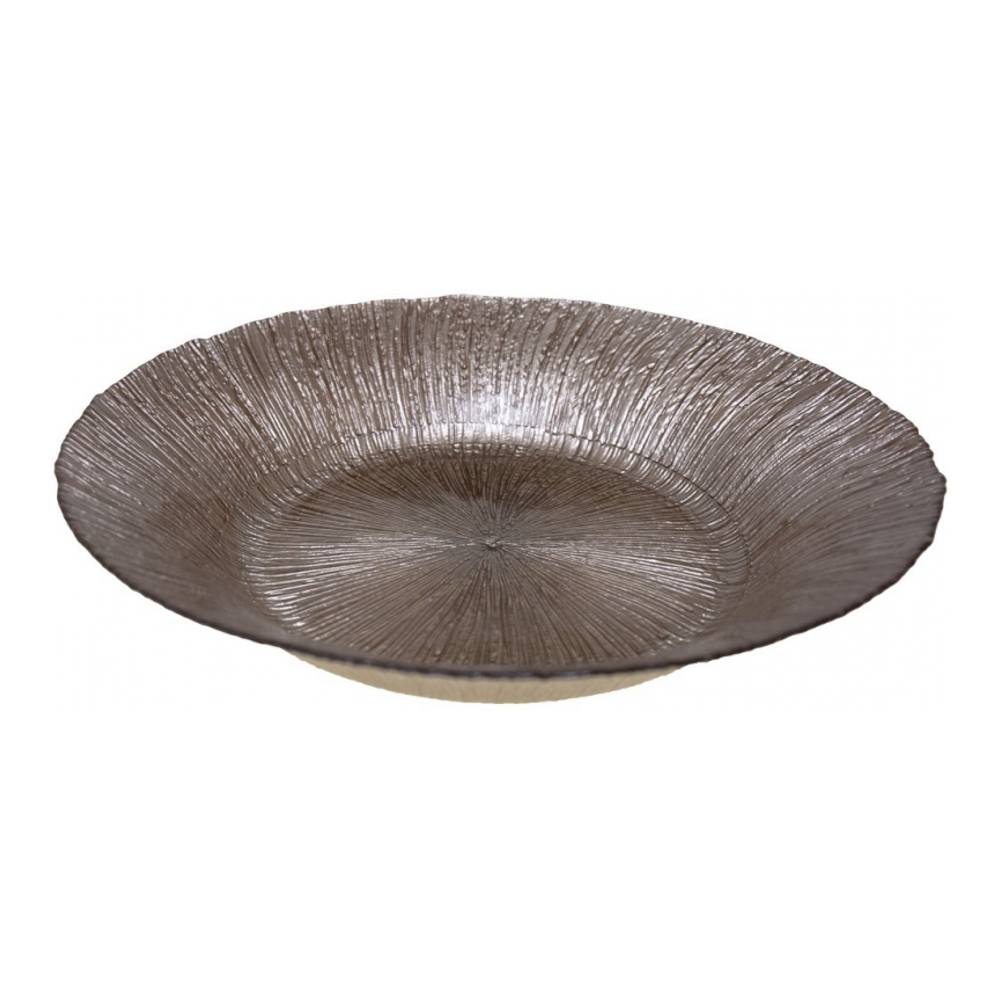 Round Mocha Iridescent Bowl 40x40x7cm