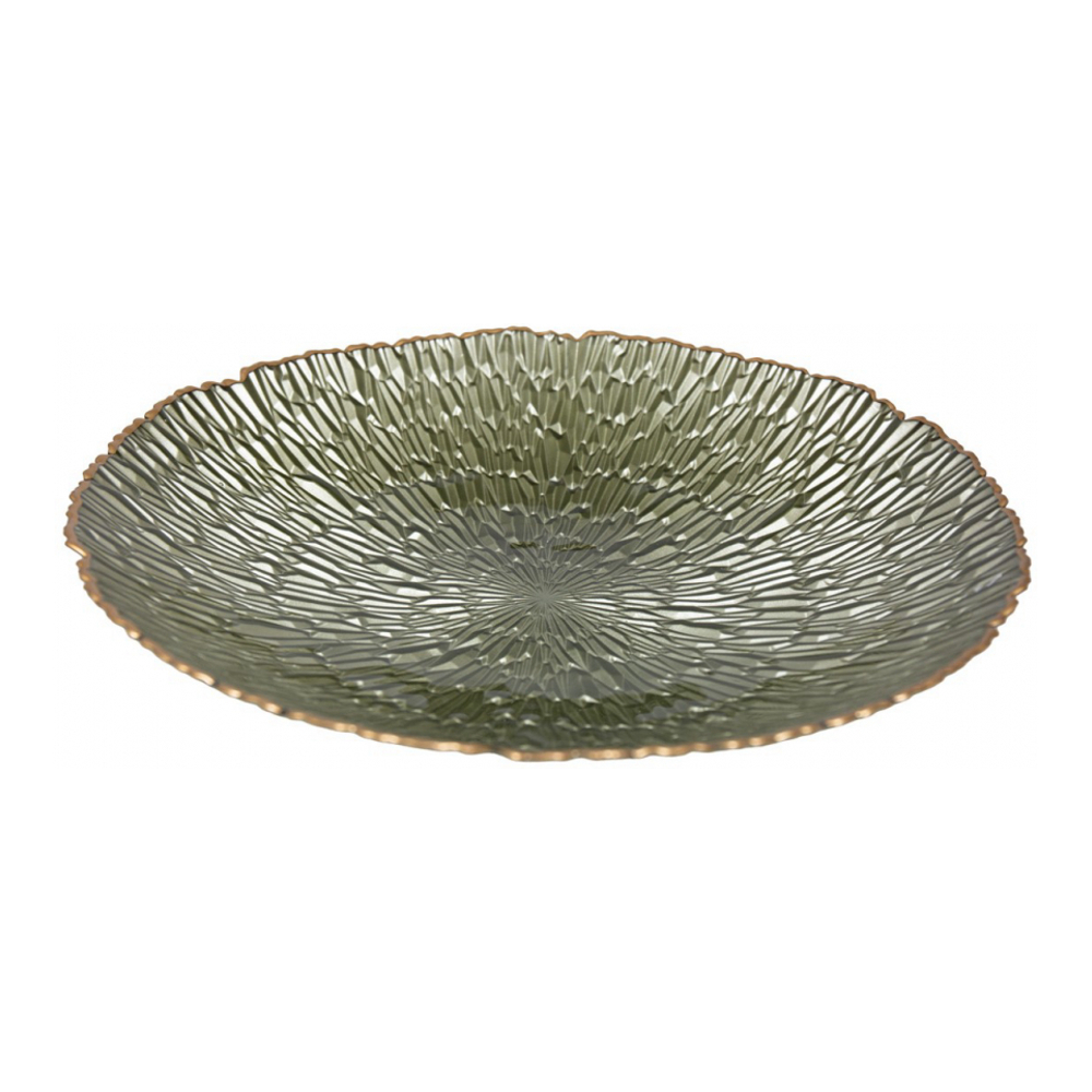 Green Bowl With Gold Rim 40.5cm