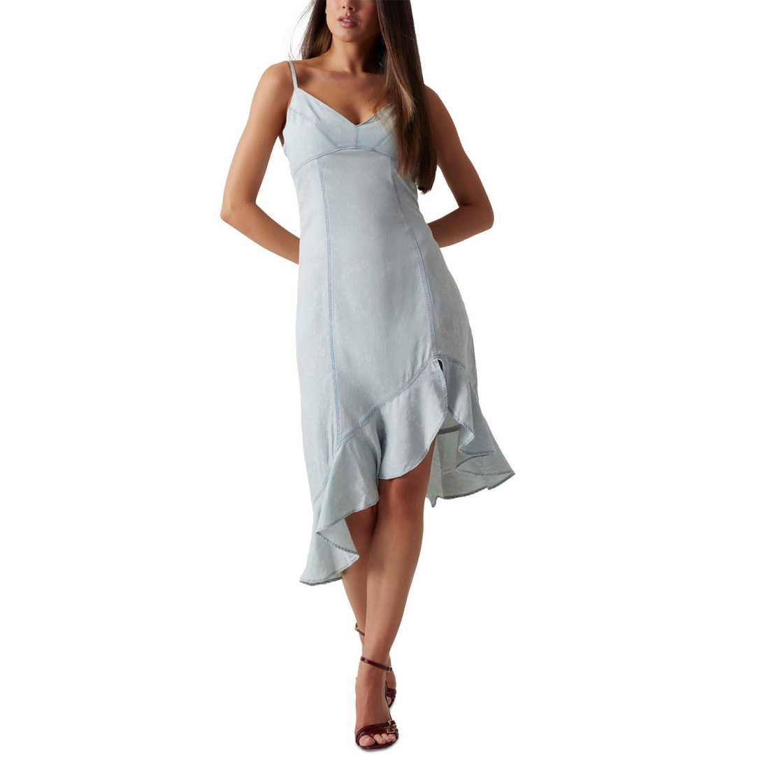 Women's 'Francisca Asymmetrical Ruffled-Hem' Midi Dress