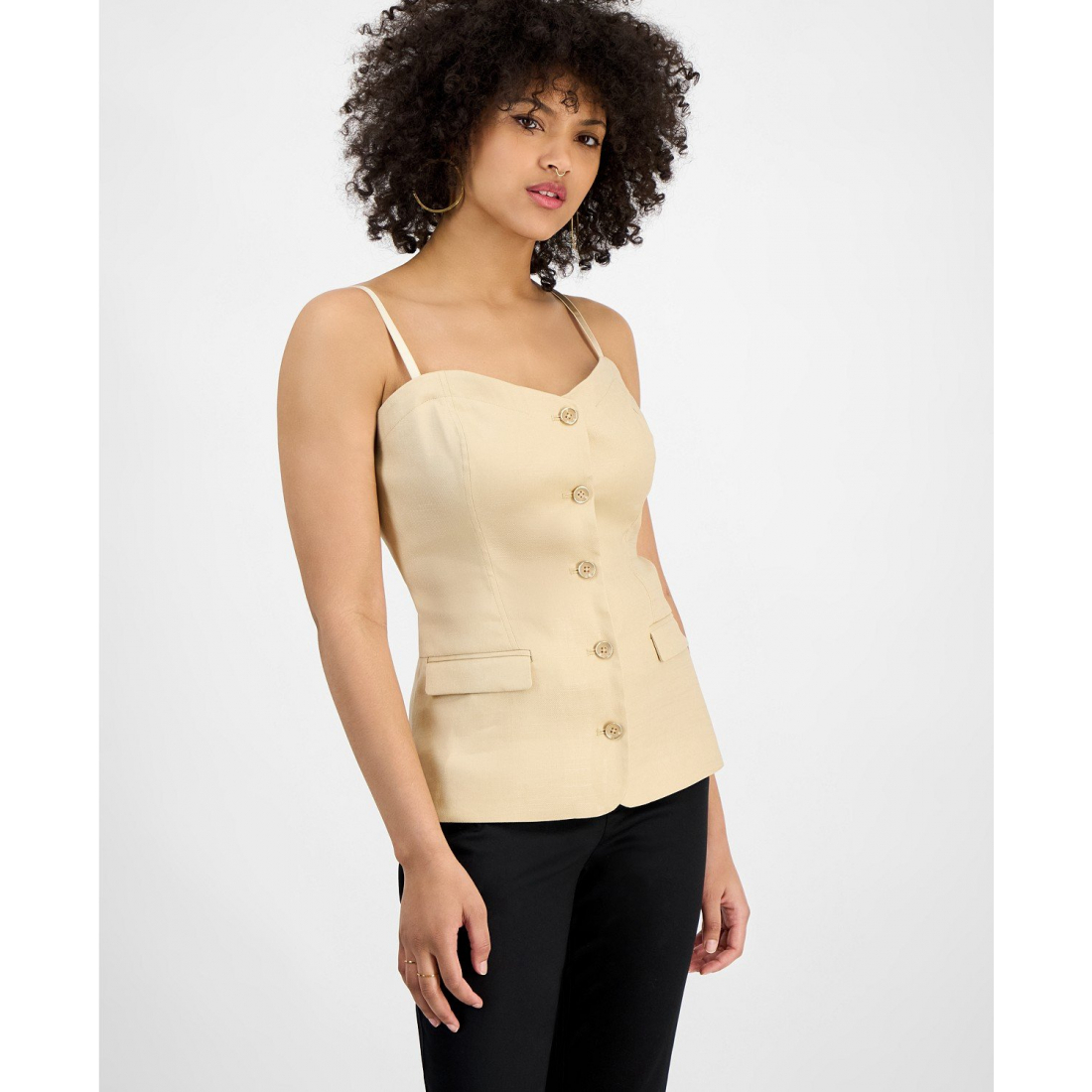 'Isabeau Corset Button-Front' Ärmelloses Top für Damen