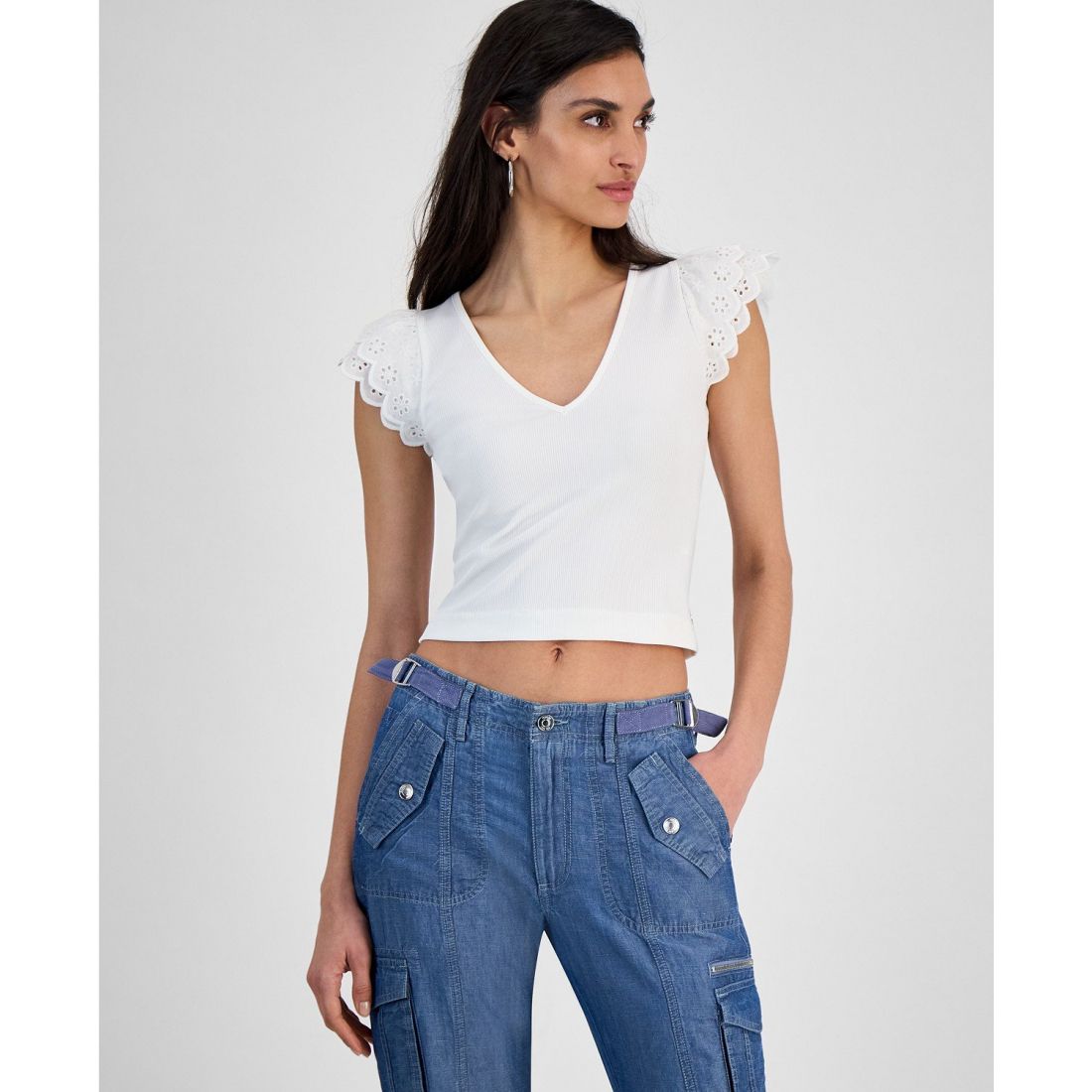 Top 'Dahlia Sangallo Mixed-Media' pour Femmes