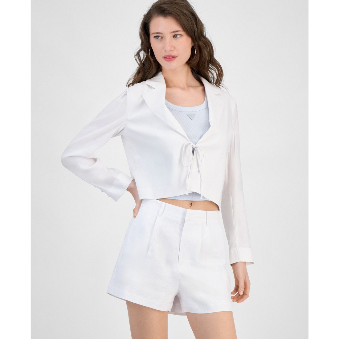 Blazer 'Linden Tie-Front Cropped' pour Femmes