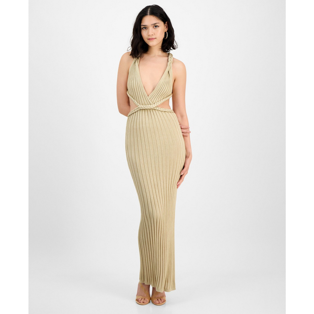 Robe sans manches 'Surplice Ribbed Knit' pour Femmes