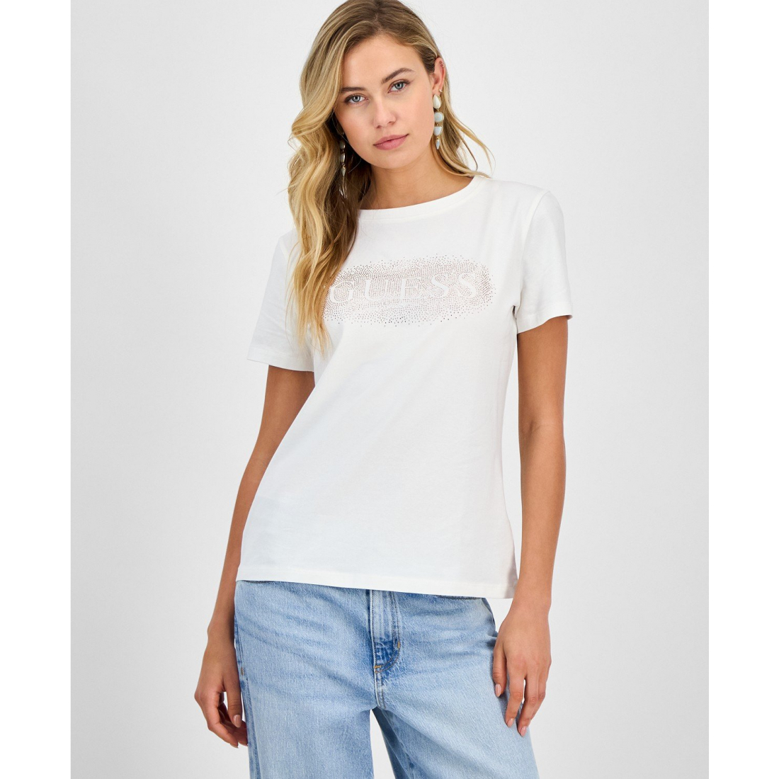 T-shirt 'Ingrid Rhinestone Logo' pour Femmes