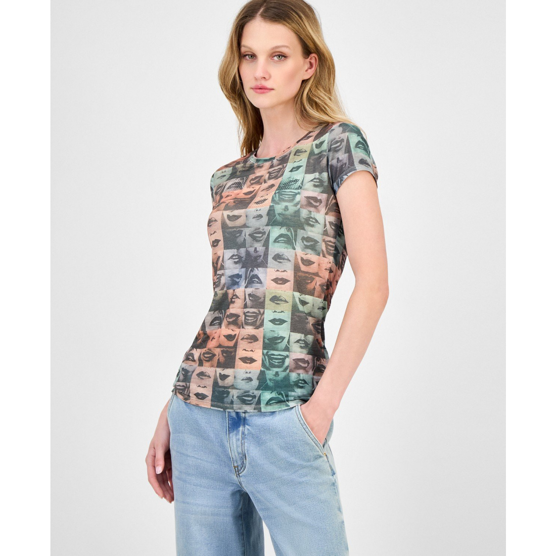 T-shirt 'Embellished Lips' pour Femmes
