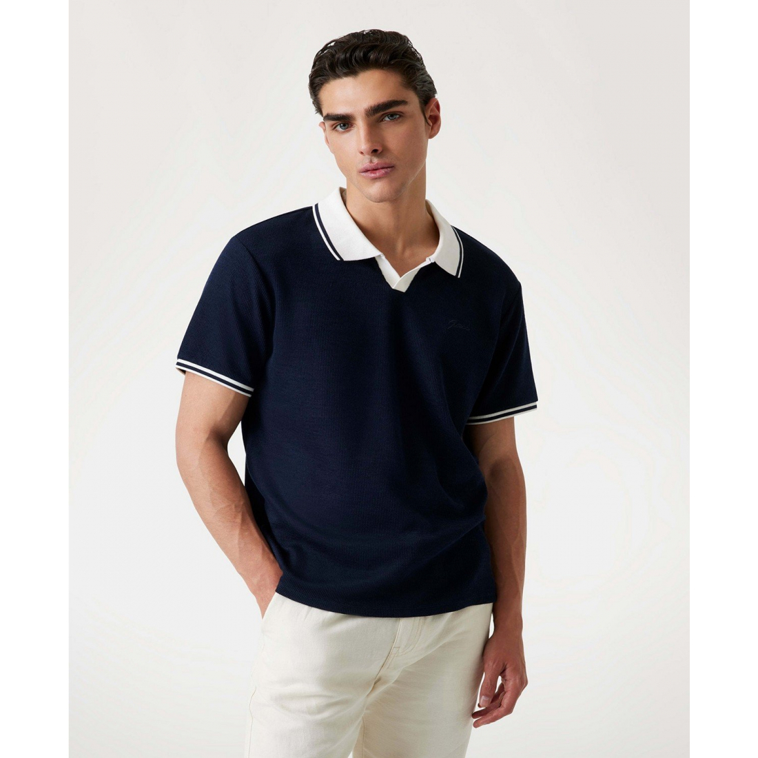 Polo 'Weston Waffle-Knit Tipped' pour Hommes