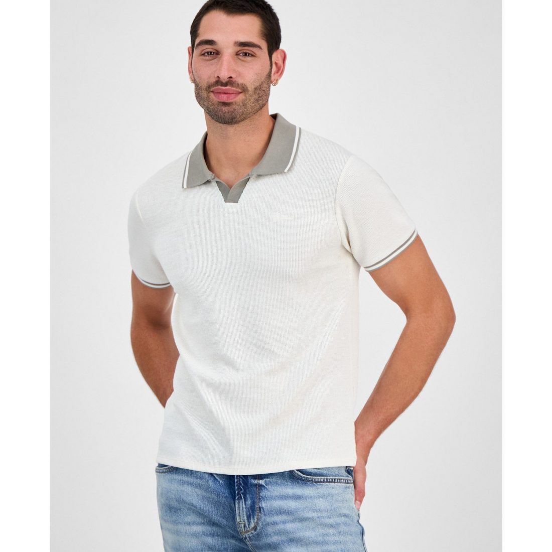 Polo 'Weston Waffle-Knit Tipped' pour Hommes