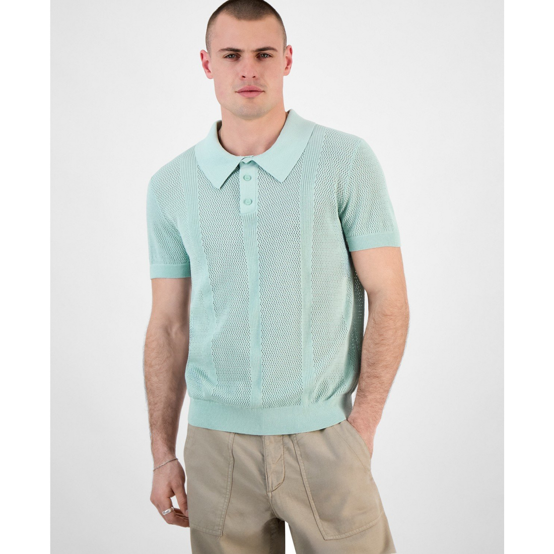 Polo 'Mesh Stripe Elija' pour Hommes