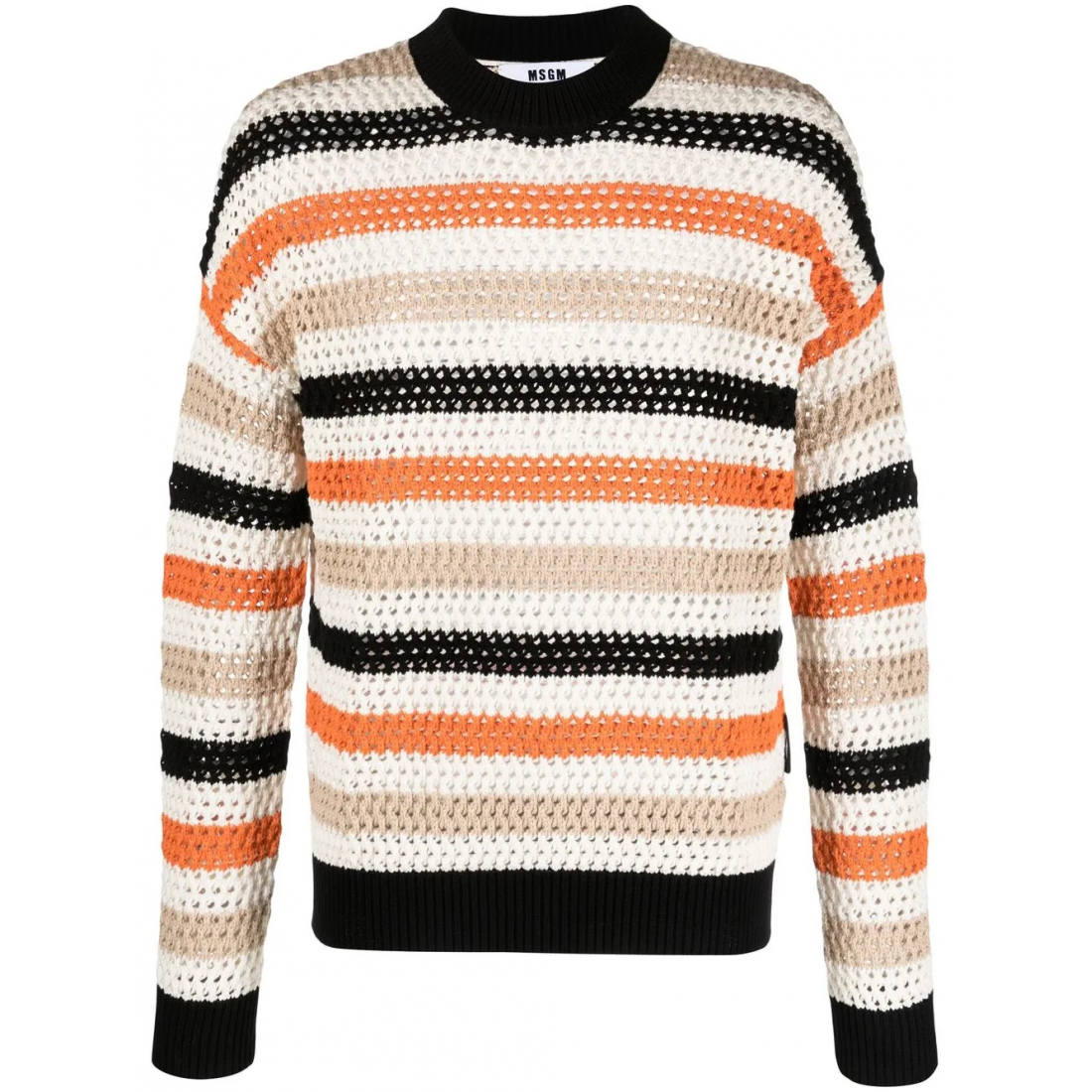 Pull 'Horizontal-Stripe Crew-Neck' pour Hommes