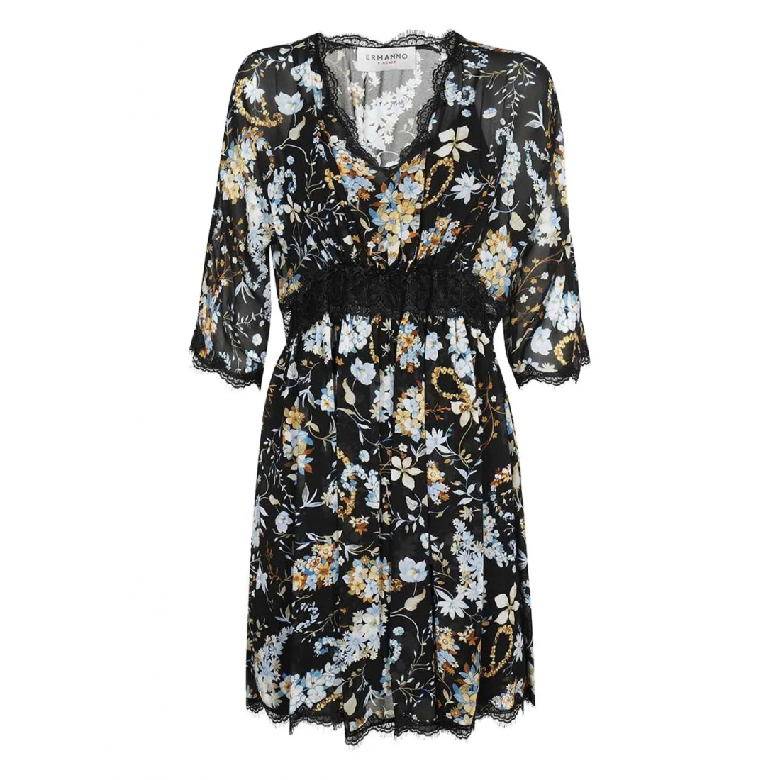 Robe mini 'Floral Lace-Trimmed' pour Femmes