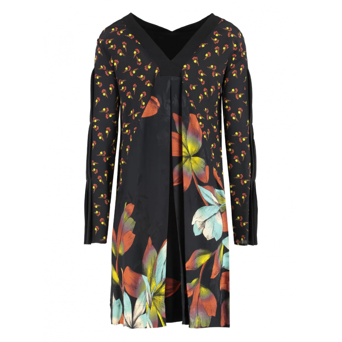 Robe à manches longues 'Floral-Print' pour Femmes