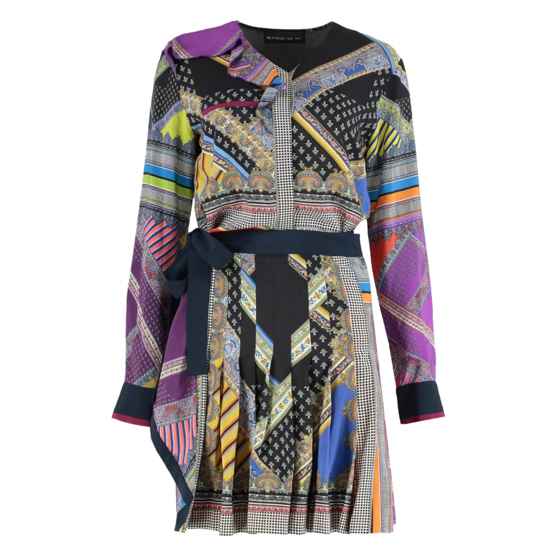 Robe à manches longues 'Printed Pleated' pour Femmes