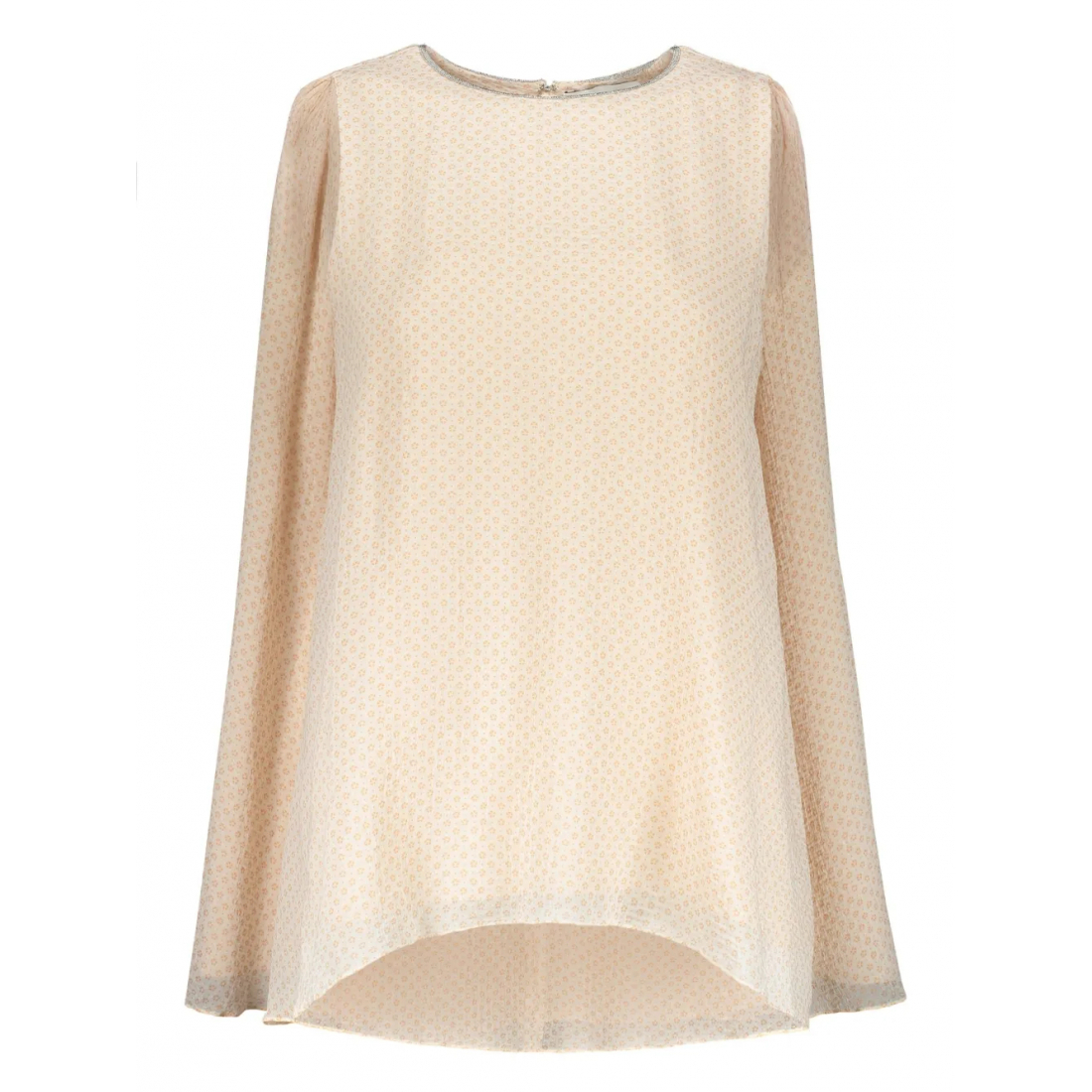 'Floral-Jacquard' Langärmelige Bluse für Damen