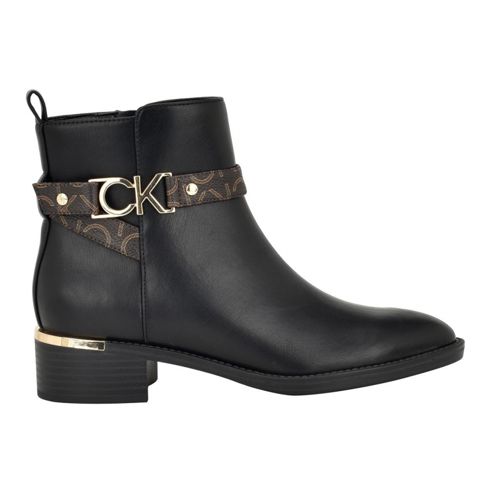 'Dhara Logo Strap Block Heel Booties' pour Femmes
